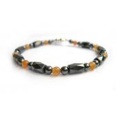 Magnet Clasp - 18cm Hematite Stone Beaded Bracelet